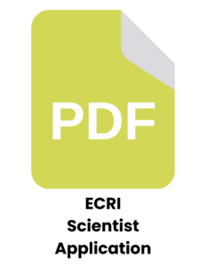 image of a PDF icon with text underneath reading ECRI Scientist Application