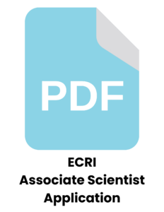 image of a PDF icon with text underneath reading ECRI Associate Scientist Application